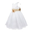 thumbnail image 2 of TiaoBug Flower Girls Wedding Bridesmaid Dress Sleeveless Princess Bowknot Prom Birthday Party Ball Gown Khaki 6, 2 of 7