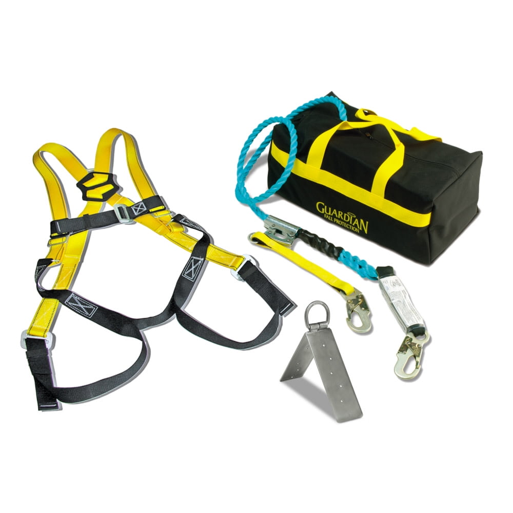 Guardian Fall Protection Sack Of Safety With Temper Reusable Anchor Polydac Rope And Rope Grab