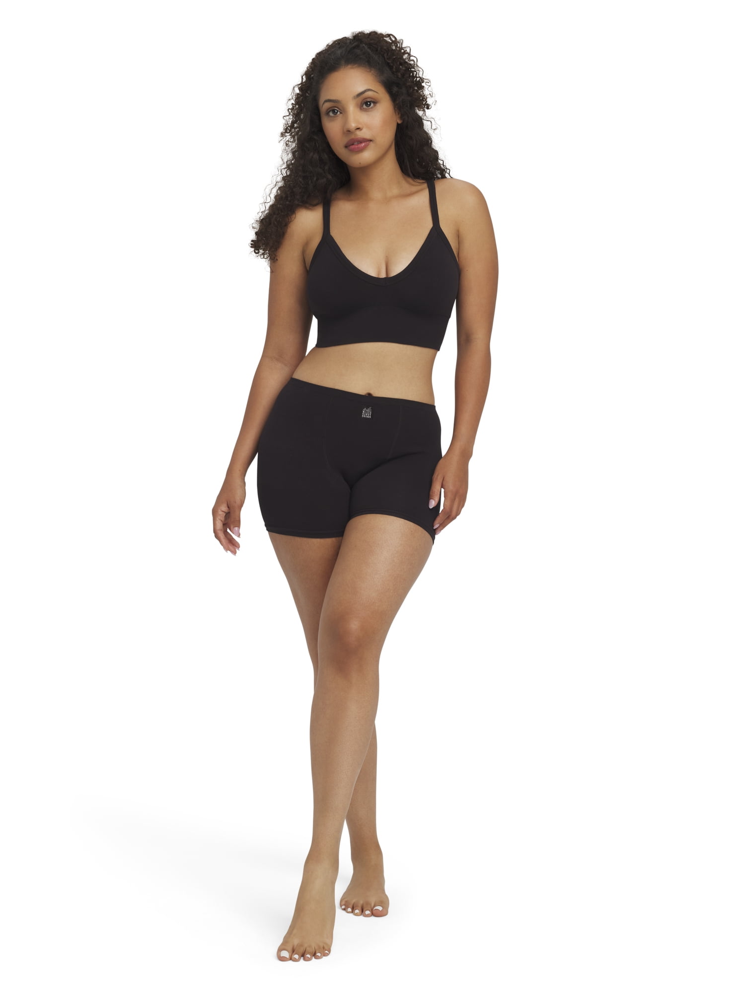 Mills by Millie Bobby Brown Women's Softie Ribbed V-Neck Bralette, Sizes XS-XXXL