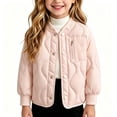 thumbnail image 5 of Xdegoge Toddler Girls Quilted Jacket Kids Lightweight Puffer Coat Button Down Long Sleeve Winter Fall Warm Outerwear, Size 3-4T, 5 of 6