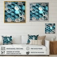 thumbnail image 4 of Designart Abstract Geomtric White And Blue Canvas Wall Art, 4 of 5