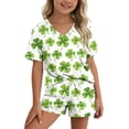 thumbnail image 2 of Ensemble de Blouses à Manches Longues et Col en V Imprimé pour la Saint-Patrick pour Femmes avec Poche, 2 of 8