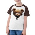 thumbnail image 3 of RXIRUCGD 2025 Vêtements d'Été pour Enfants Tout-Petits Garçons Filles Mode Mignon Col Rond Imprimé Manches Courtes Haut, 3 of 7