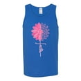 thumbnail image 2 of Wild Bobby, Faith Pink Ribbon Sunflower, Breast Cancer Awareness, Men Graphic Tank Top, Royal, X-Large, 2 of 5