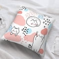 thumbnail image 3 of Cute Sweet Rainbow White Cats Paw Raining Blue Cat Pillow Covers Pillowcases Home Decor Bed Couch Sofa Office Living Room Cushion for Cat Lovers Gifts 20x20Inch, 3 of 5