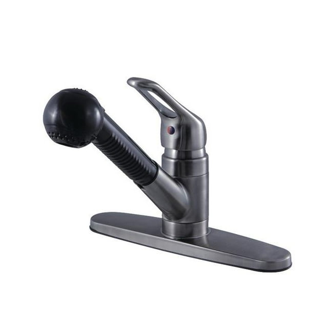 Kingston Brass KB7000SP Wyndham Robinet de Cuisine à Poignée Unique, Inox Noir
