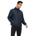 thumbnail image 7 of FANNYC Men's Packable Puffer Jacket Lightweight Casual Coat Winter Warm Down Bubble Coat Water-Resistant Windshield Outwear Jacket,Black/Blue, 7 of 7