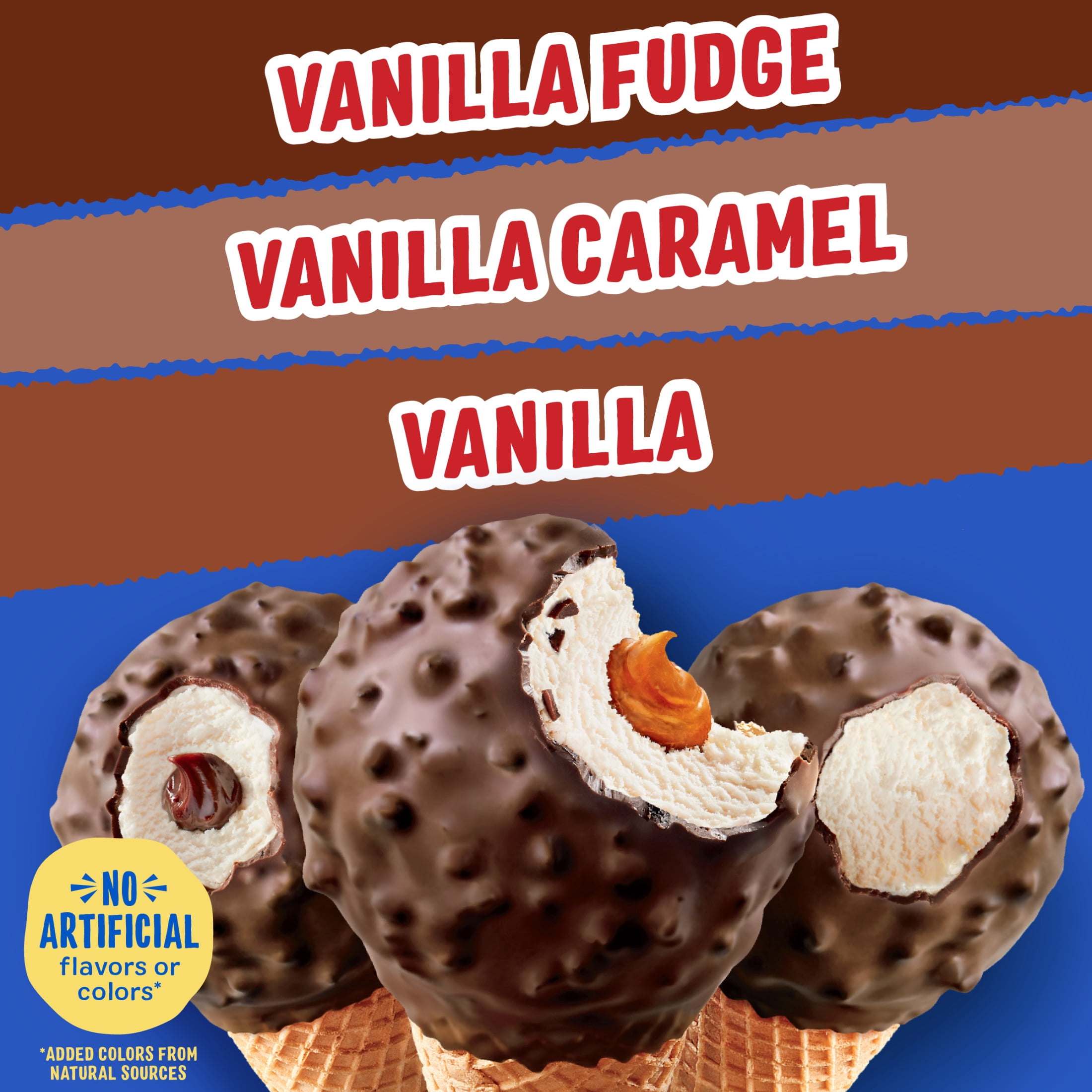 Drumstick Cookie Dipped Vanilla Sundae Cones Variety Pack, Kosher, 8 Count