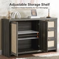 thumbnail image 4 of OAKHAM Rattan Sideboard Buffet, 3 Drawer Storage Cabinet for Living Room, Entryway, Midnight Oak, 4 of 7