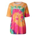 thumbnail image 3 of Birdeem T-Shirt d'Été Teinture sur Nœuds à Manches Courtes Col Rond pour Femmes Tee-Shirt Décontracté, 3 of 7
