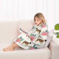 thumbnail image 4 of Saint Bernard Dog Breed and Flower Floral Blanket Hoodies for Kids 6-13YR Oversize Wearable Blanket Hoodies for Boys Girls Teens, 4 of 7