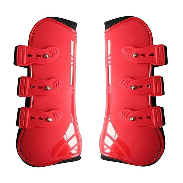 Botas protectoras de refuerzo de tendón Zulema para caballo Delanteras y traseras PU Rojo L
