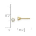 thumbnail image 2 of 14k Yellow Gold Polished Cubic Zirconia Stud Post Earrings 3x3mm Wide Stud Earring for Women, 2 of 2