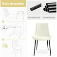 thumbnail image 3 of White PU Leather Dining Chair Set of 4,Upholstered High Quality PU Leather Seat with Black Metal Legs,Modern Comfortable Kitchen Chair with safe Foot Pads,Ergonomic Design,for Dining Living Room, 3 of 7