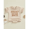 thumbnail image 3 of Yunliwuli Infant Baby Summer Jumpsuit Letter Print Round Neck Short Sleeve Romper Toddler T-Shirt Clothes, 3 of 10