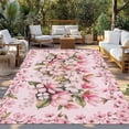 thumbnail image 2 of Pink Orchid Outdoor Rug for Patio/Deck/Porch, Non-Slip Large Area Rug 4 x 6 Ft, Spring Floral Flowers Leaves Botanical Indoor Outdoor Rugs Washable Area Rugs, Reversible Camping Rug Carpet Runner, 2 of 8