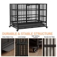 thumbnail image 6 of EuKer Heavy Duty Dog Kennel, 42.52" Foldable Large Dog Crate Furniture with Lockable Wheels and Removable Tray for Small Medium Pets, Black, 6 of 8