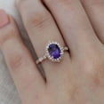 thumbnail image 4 of HeartsAndYou 2.1ct Natural Amethyst & Diamond Engage Ring Stylish Floral 14k SOLID Rose Gold, 4 of 9