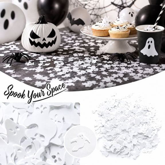 Halloween Ghost Confetti, White Paper Halloween Party Table Decorations, Ghost Decor for Halloween Party Centerpiece