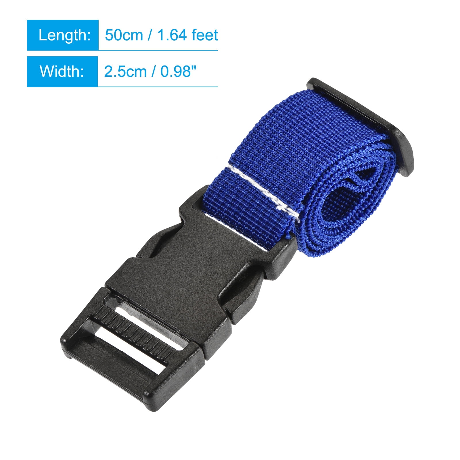 Unique Bargains Utility Strap with Buckle Adjustable Belt for Outdoor Bag Luggage Packing Blue