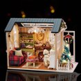 thumbnail image 3 of Casa de muñecas de madera para niños y niñas Juguetes de Tmvgtek bloques de construcción de modelo de cubierta de polvo musical hecho a mano, 3 of 5