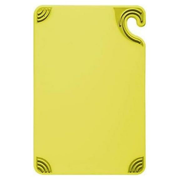 San Jamar CBG912YL Saf-T-Grip 9 x 12" Yellow Cutting Board"
