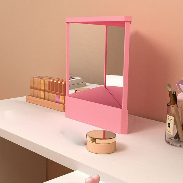 Miroirs Mi Non Inversés Angle de Vision en Verre Auto-Coupe de Cheveux Miroirs Mi Précision Véritable Réflexion Design Mince pour Maquillage Coiffeuse et Beauté