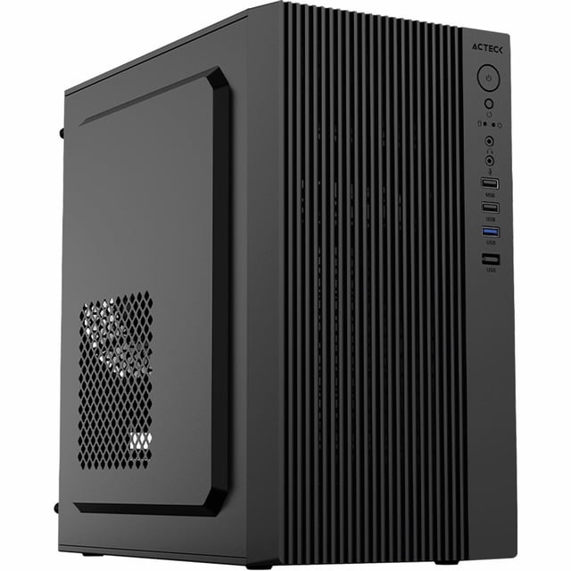 Gabinete ACTECK ZENITH GI656 Micro ATX Mini Torre Fuente 500w Panel Metalico USB 3.0 Negro AC-939263