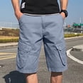 thumbnail image 2 of uikmnh Mens Shorts Men's Cargo Shorts Loose Fit Pocket Outdoor Cargo Shorts Cotton Size:38, 2 of 5