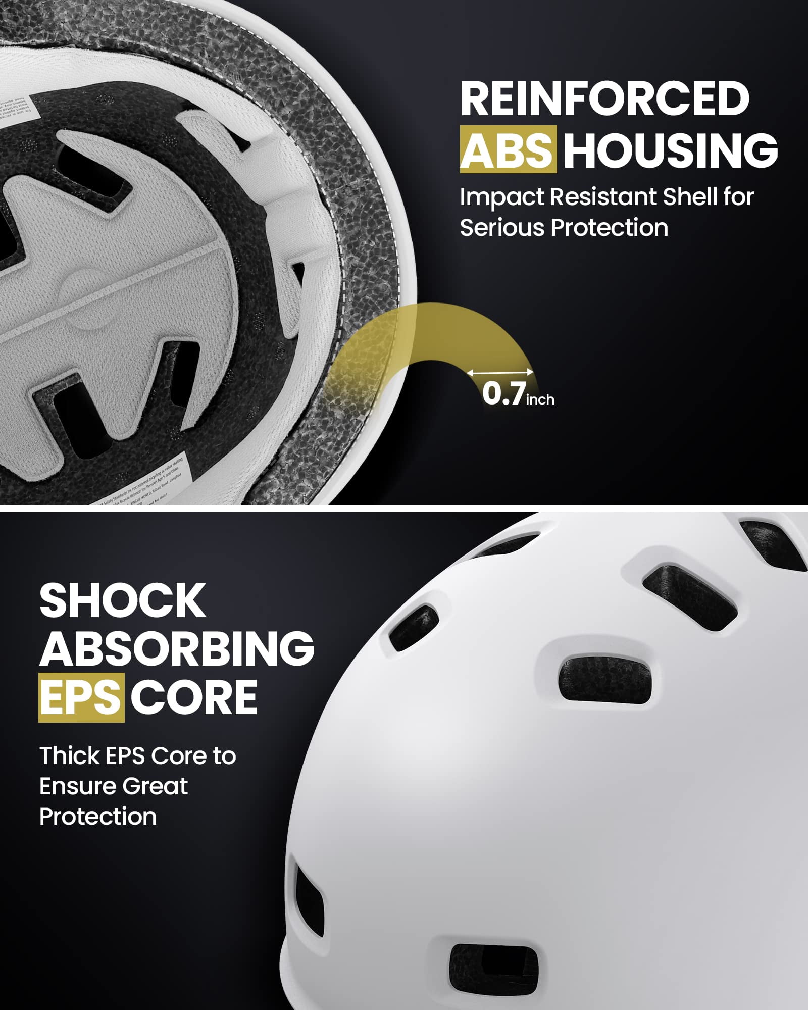 OutdoorMaster Skateboard Cycling Helmet - Two Removable Liners Ventilation Multi-Sport Scooter Roller Skate Inline Skating Rollerblading for Youth & Adults