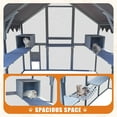 thumbnail image 5 of YIORTWO Large Cat House Outdoor Catio Enclosures, 110" Wooden Cat Catio Outdoor Kitty House with Bridges, Platforms, Small Houses & Waterproof Cover, Dark Grey, 5 of 6