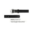 thumbnail image 3 of INSPIRE CHIC Women's Leather Belts Black Waist Belt with Pin Buckle for Dress Jeans Two Sizes Round Silver Buckle, 3 of 6