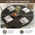 thumbnail image 3 of 47" Dining Table, LEGAHOME Round Kitchen Table 4 Seater, Wooden Circle Pedestal Dining Room Table with 1.1in Thickness Tabletop, Black(Only Table), 3 of 8