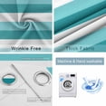 thumbnail image 4 of Aqua Teal White Striped Blackout Curtains for Bedroom/Living Room, Thermal Insulated Kitchen Curtains, Farmhouse Stripes Grommet Darkening Window Treatment Drapes 52"x63"x2, 4 of 8