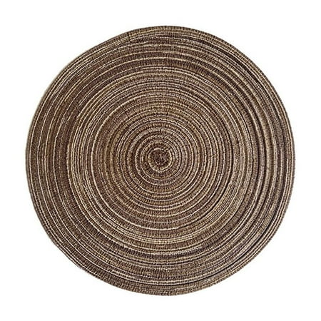 

4pcs Round Table Mat Woven Ramie Placemats Anti Slip Dining Table Mats Non-Slip Tableware Bowl Pads Kitchen Drink Cup Coasters