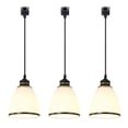thumbnail image 1 of FSLiving J Type Track Light 3-Pack Frosted Glass Mini Pendant Light Customizable - Bronze, 1 of 6