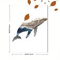 thumbnail image 3 of Whale Ocean Wave Wood Style Canvas Print, Decor for Living Room, Bedroom, Bathroom, Office, Nautical Home, 3 of 8
