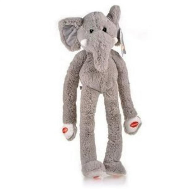 multipet safari elephant swingin large plush dog toy with extra long arms and legs with