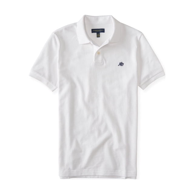 Aeropostale A87 Logo Rugby Polo para Hombre, Blanco, XS Aeropostale polo, rugbi