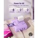thumbnail image 3 of Power Strip SUPERDANNY, enchufe plano de 10 pies, 8 enchufes, 4 USB, morado, 3 of 8