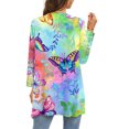 thumbnail image 4 of Women's Plus Size Cardigan Casual 3/4Sleeve Fashion Comfortable Pockets Printing Cardigan Top Blouse Beach Up to 65% off, 4 of 5