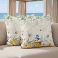 thumbnail image 5 of Pillow Covers 18x18 Set of 2, Daisy Spring Floral Square Throw Pillow Covers for Couch/Sofa/Living Room, Farmhouse Botanical Green Leaves Decorative Soft Pillowcases for Couch Throw Pillows, 5 of 9