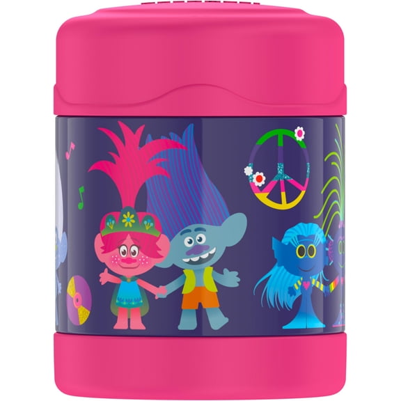 Thermos Vacuum Insulated Funtainer Food Jar, Trolls, 10 ounce