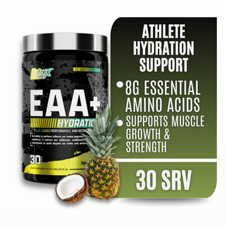 Nutrex Research EAA Hydration | EAAs + BCAA Powder | Muscle Recovery, Strength, Endurance | 8G Essential Amino Acids + Electrolytes | Maui Twist Flavor 30 Serving