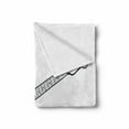 thumbnail image 2 of Guitar Soft Flannel Fleece Throw Blanket, Hand Drawn Style Electric Guitar on White Backdrop Rock Music Accords Sketch Art, Cozy Plush for Indoor and Outdoor Use, 50" x 60", Black White, by Ambesonne, 2 of 6