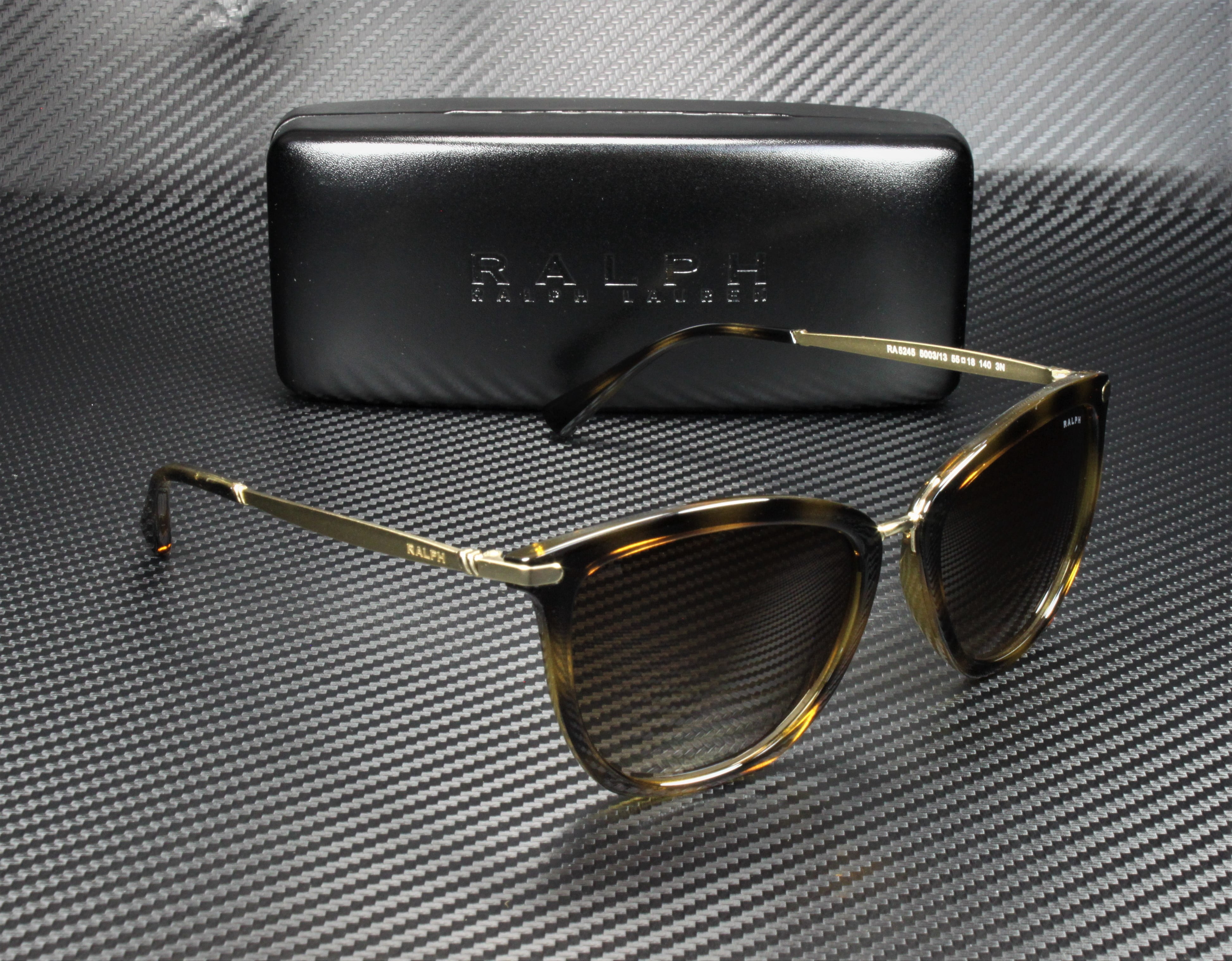 Ralph by Ralph Lauren RA 5245 Plastic Womens Cat-Eye Sunglasses Shiny Dark Havana 55mm Adult