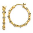 thumbnail image 2 of 14K Yellow Gold Diamond Fancy Hoop Earrings (0.324Ct), 2 of 4