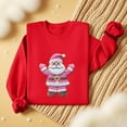 thumbnail image 4 of qucoqpe Women's Christmas Santa Claus Printed Sweatshirts Fashion Casual Crewneck Tops Red Series Long Sleeve Oversized Pullovers for 2026 Fall Winter, 4 of 5
