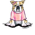 thumbnail image 3 of CafePress - Girly Bulldog Women's Light Pajamas - Women's Short Sleeve Print T-Shirt and Pants Light Cotton Pajama Set, 3 of 7