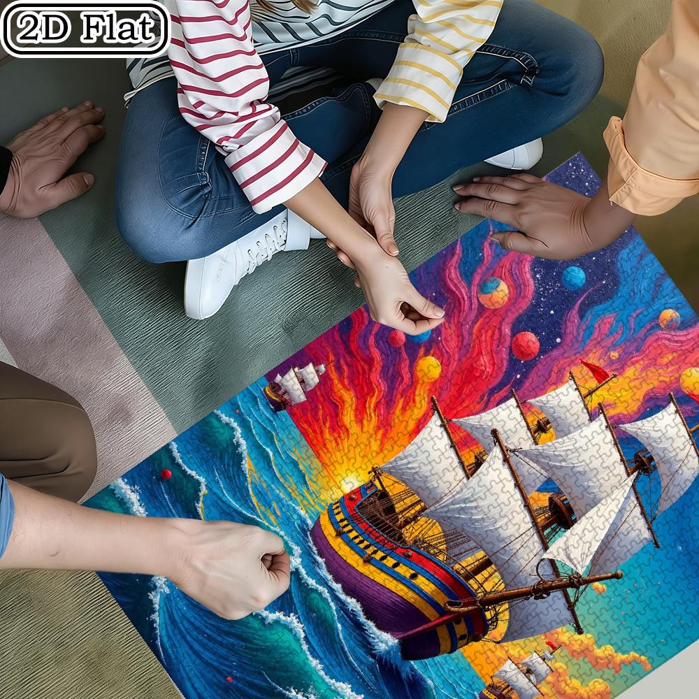 1000 pieces of vertical paper jigsaw puzzles - colorful sailing ships, with dimensions of 29.5 * 20 inches.
